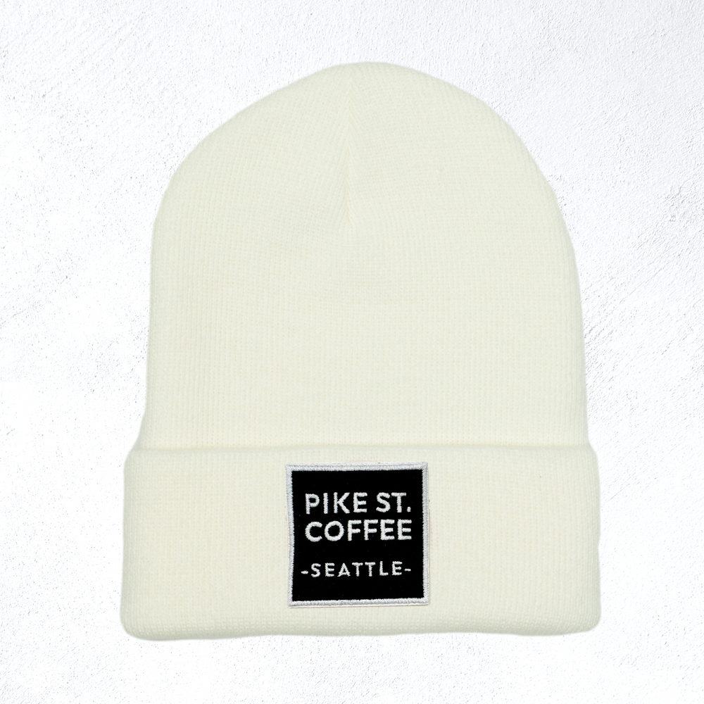 White PSC Patch Beanie